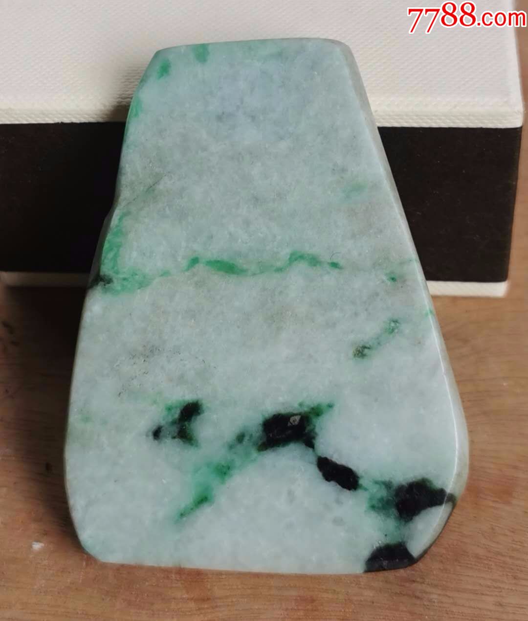 晚清民国白底青翡翠压板文房用品