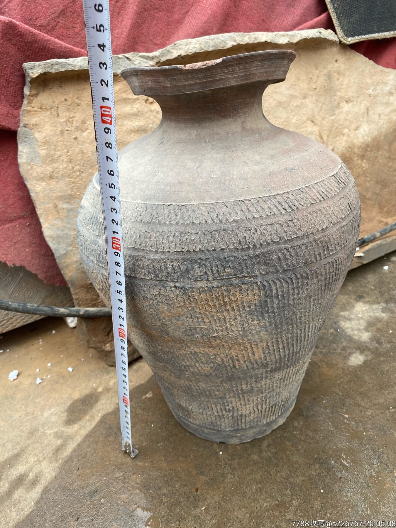 古玩陶器汉代变形陶罐_价格550.