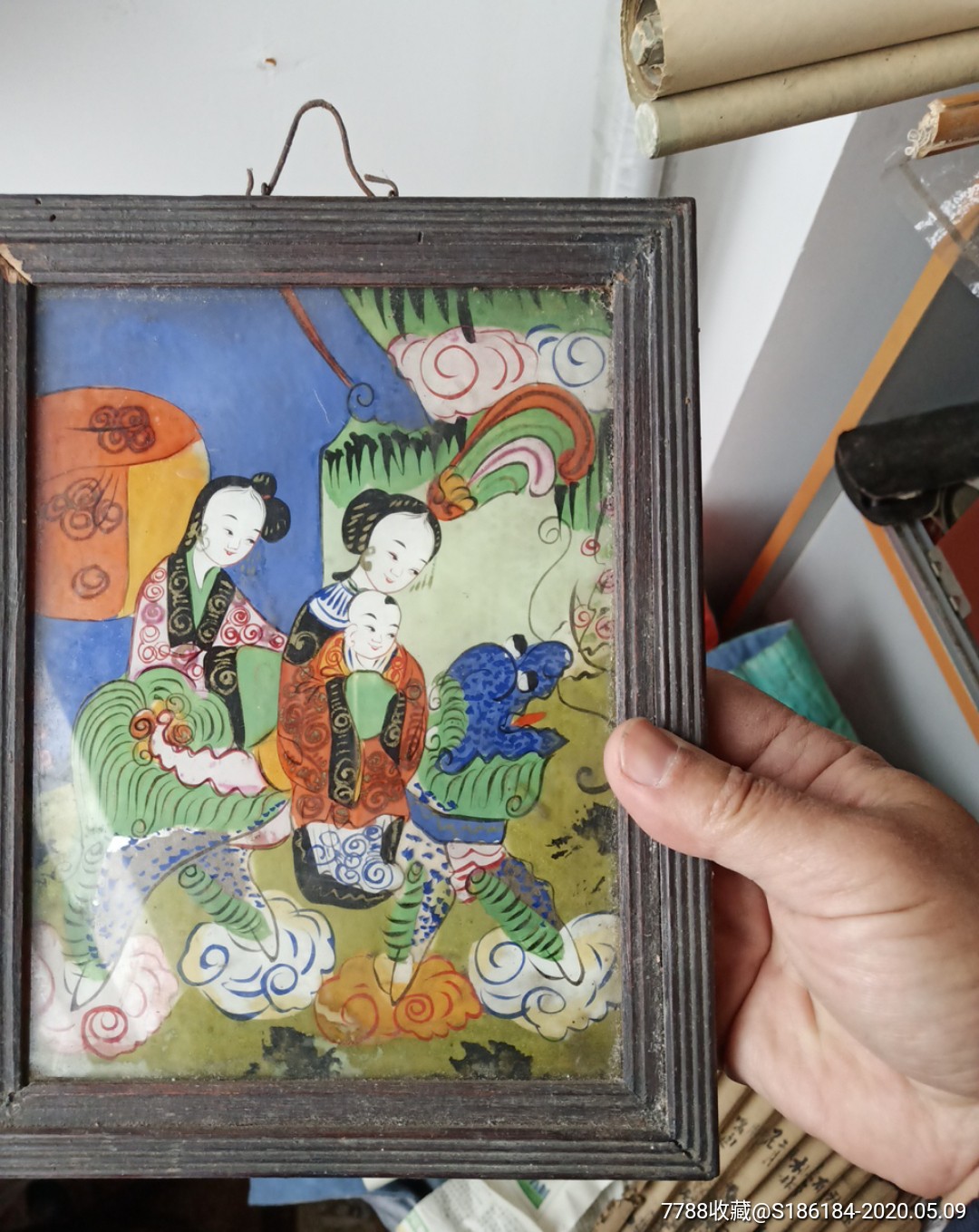 一个民国玻璃画