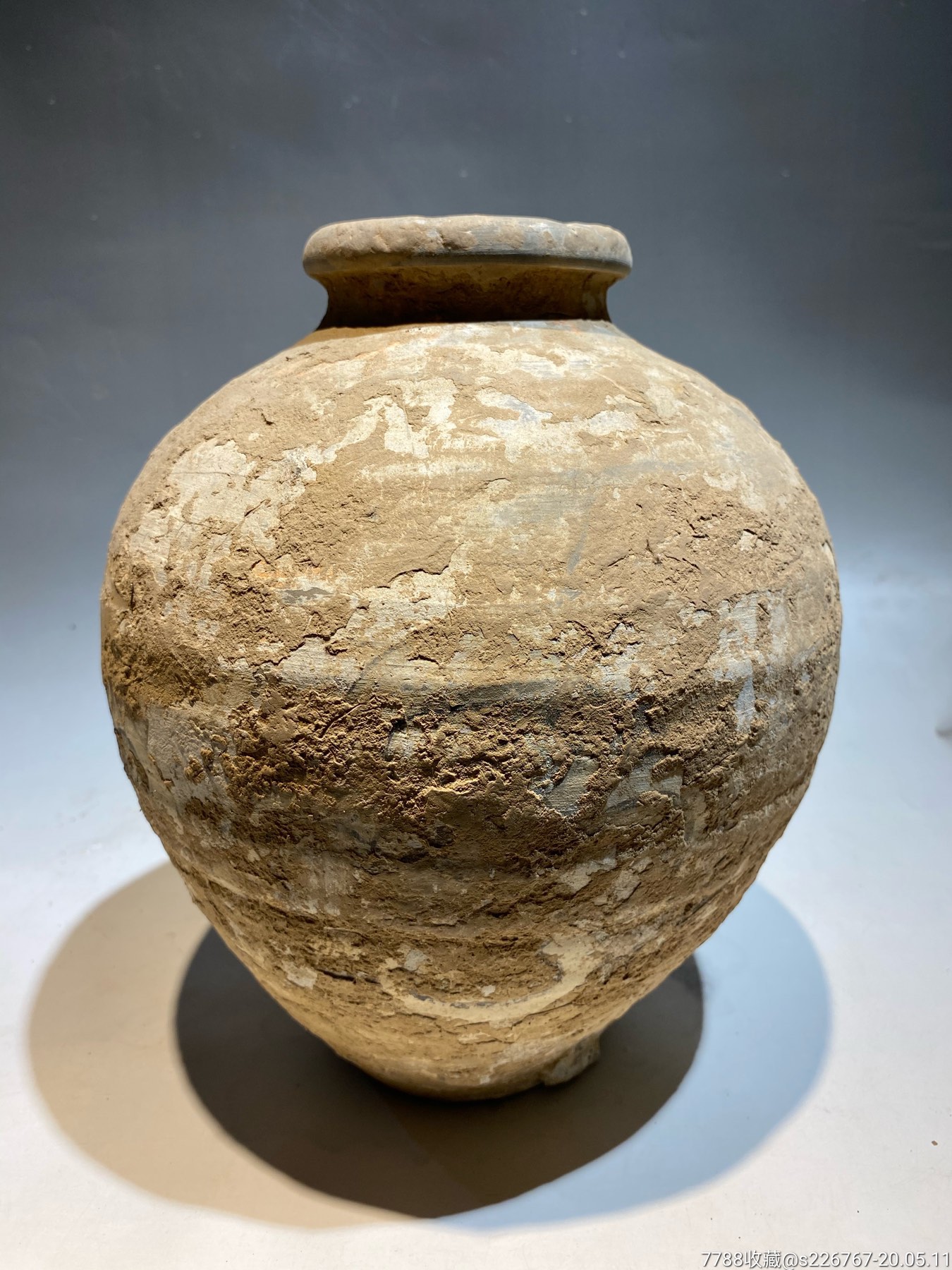 古玩陶器古董汉代带彩陶罐