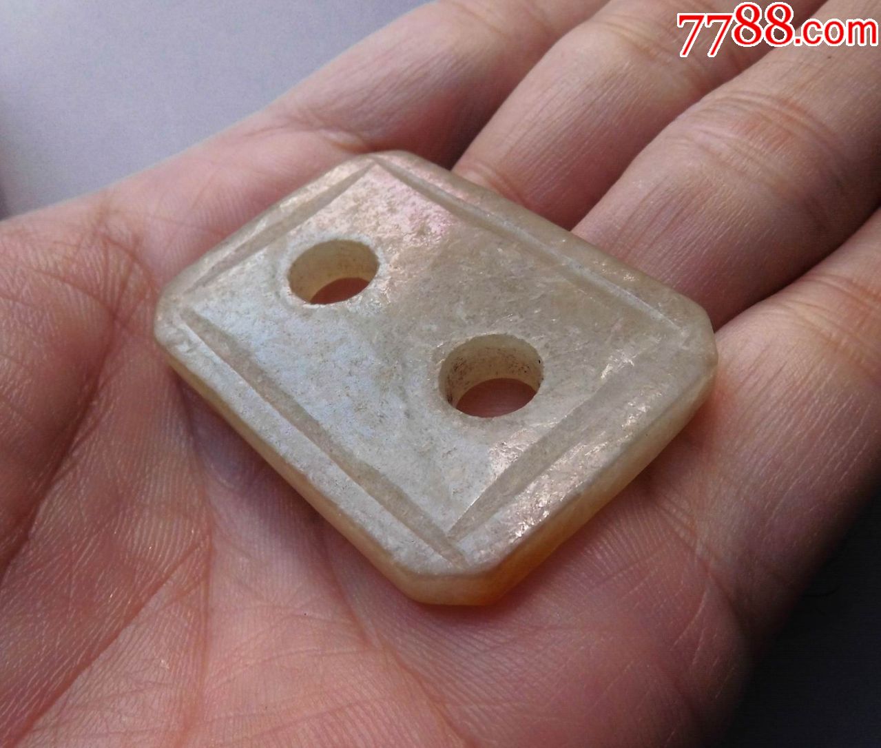 清代冰种带红皮翡翠荷包扣_翡翠/缅甸玉_泉林阁
