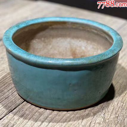 民国蓝釉瓷茶缸石湾窑瓷香炉