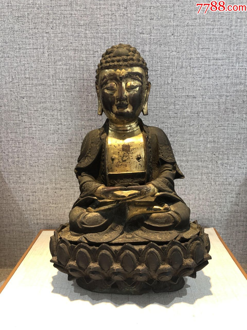 明代铜鎏金阿弥陀佛一尊_铜像/铜佛像_利万家收藏【7788收藏__收藏