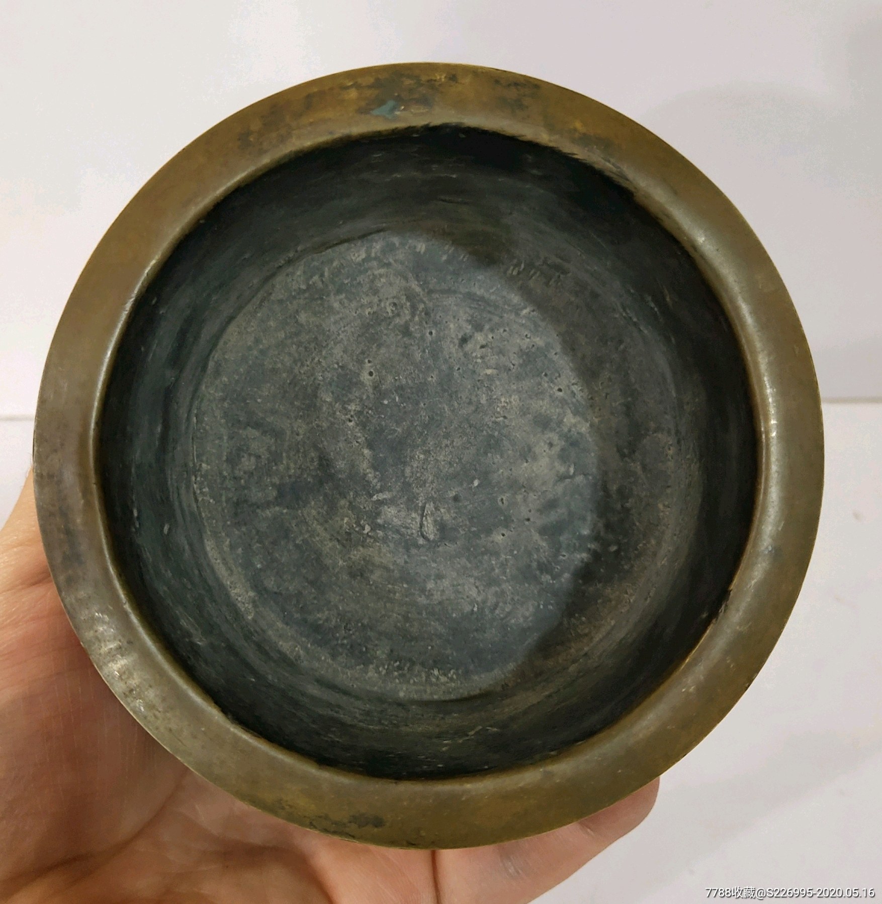 纯铜大明宣德年制底款竹筒铜香炉
