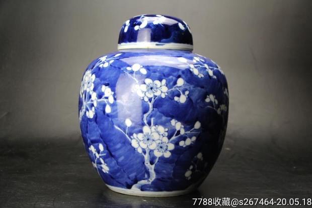 清光绪青花留白冰梅花纹大罐-价格:3880元-se73254229-青花瓷-零售