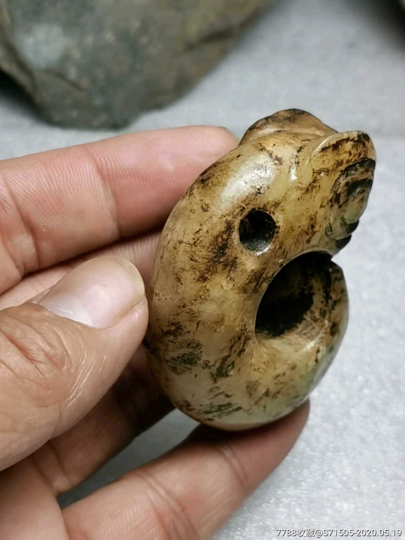 红山文化老玉猪龙,,,,玉质好,包浆沁色入骨,,,高古玉器红山玉器红山