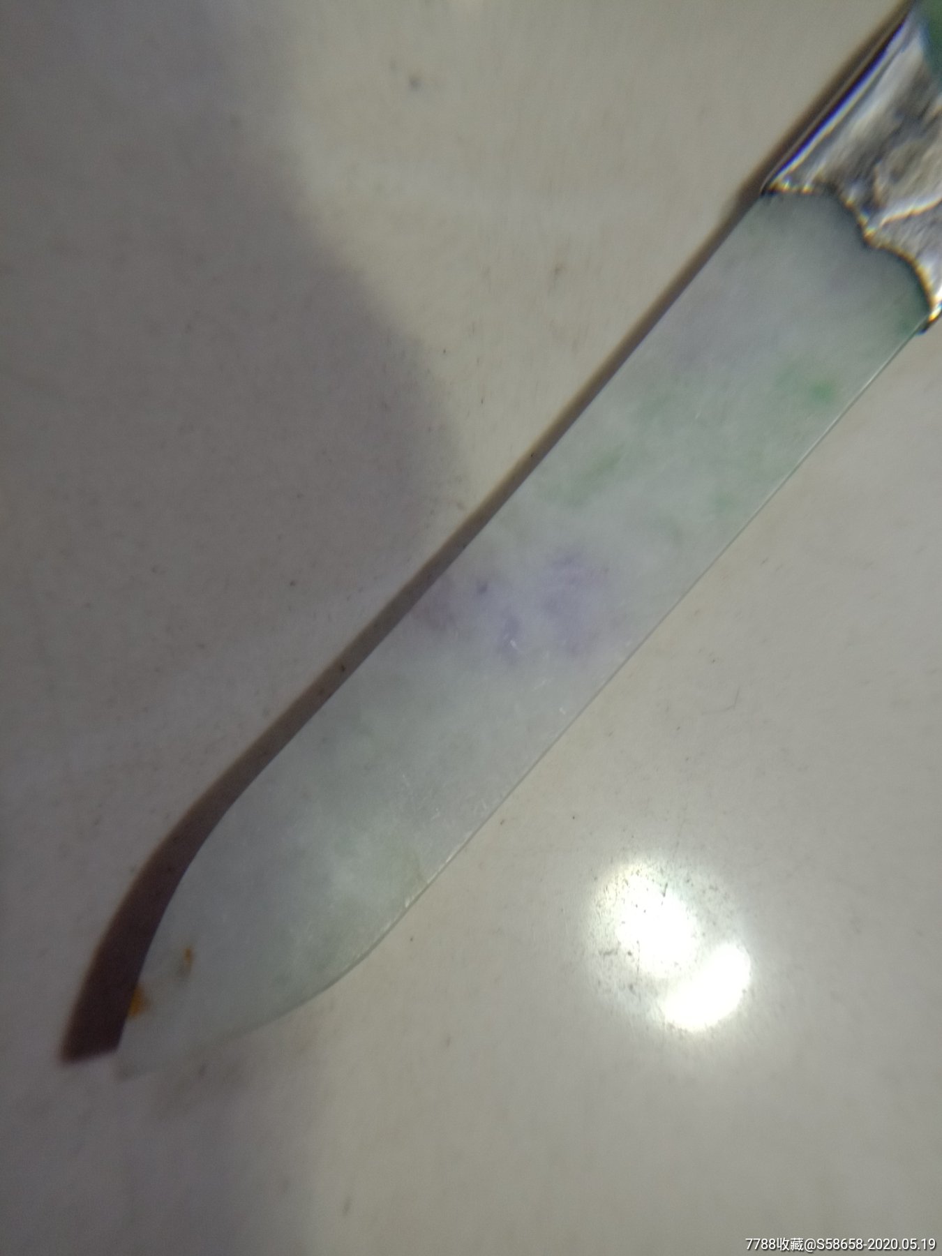 清代老翡翠大簪子,春带彩老翡翠