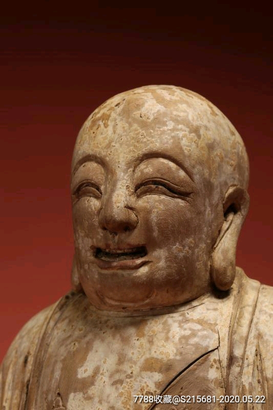 明代木雕弥勒佛-木佛像/人像-7788木艺