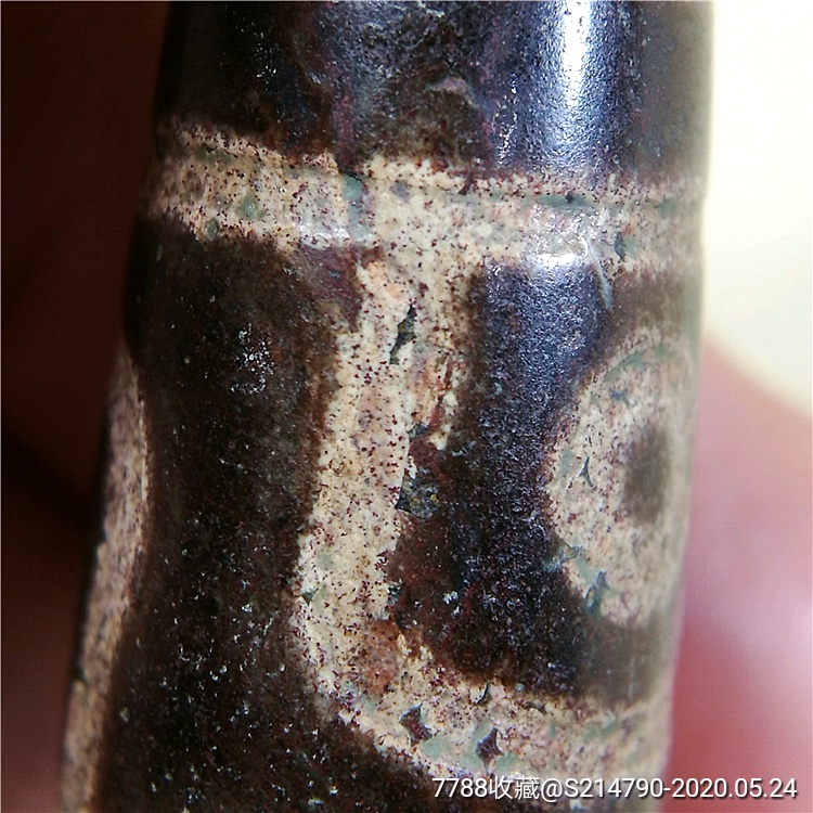 【特惠】朱砂爆满藏传阳刻象雄四眼天珠长59mm,原矿玛瑙措思吊坠