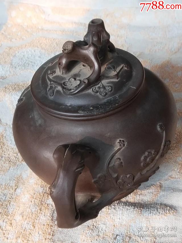 8号,著名制壶名家,顾新陆(顾景舟)梅花紫砂壶,尺寸21