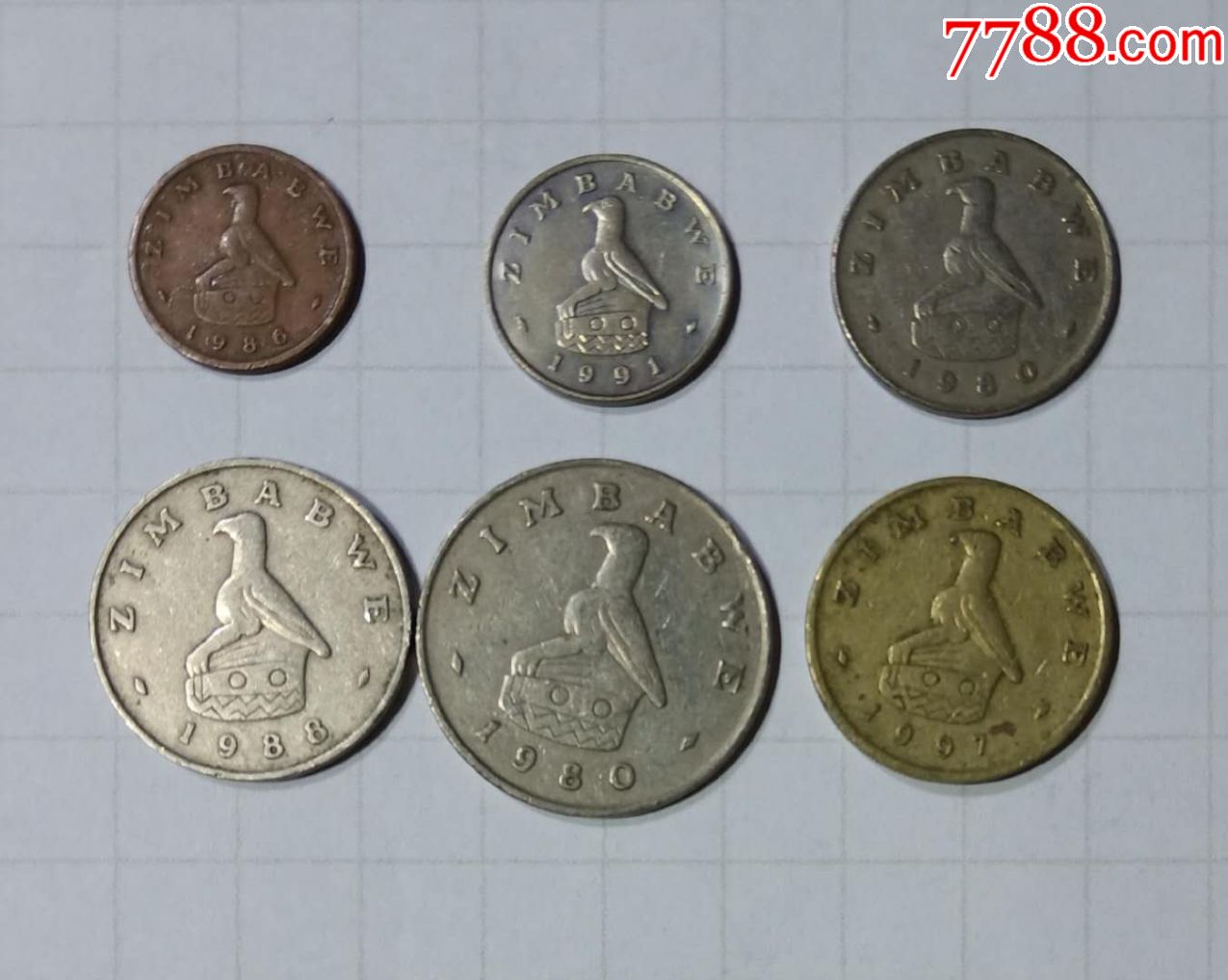 津巴布韦硬币旧品6枚旧品外国钱币