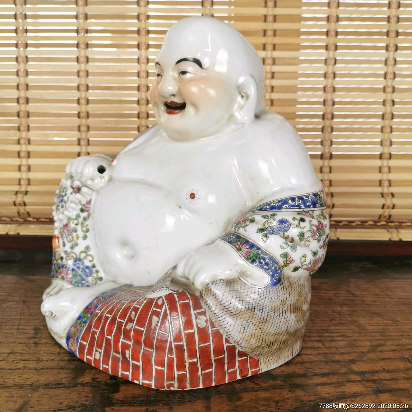 朱茂记款粉彩弥勒佛古玩老瓷器佛像
