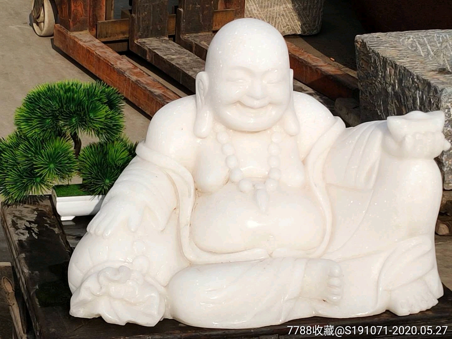 精品汉白玉弥勒佛,纯手工雕刻,寓意好!