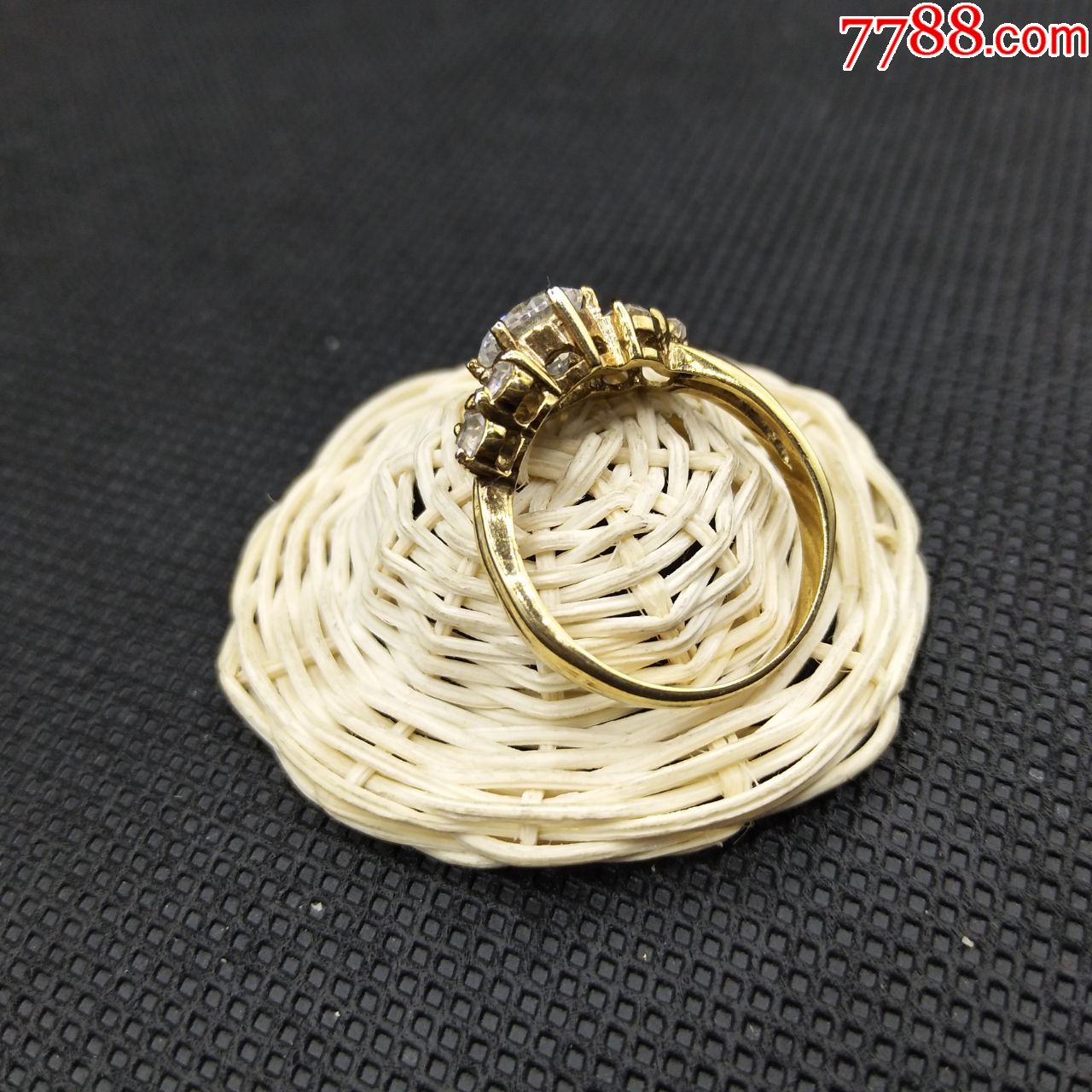 海外淘925银纯银镀金镶嵌宝石戒指送女友七夕情人节礼物新款时尚