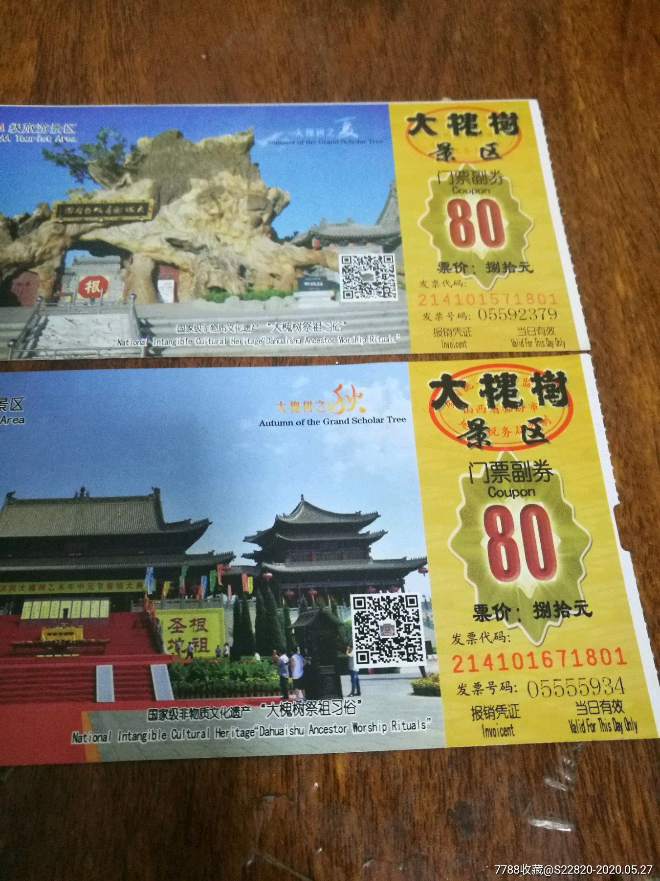 大槐树门票两张