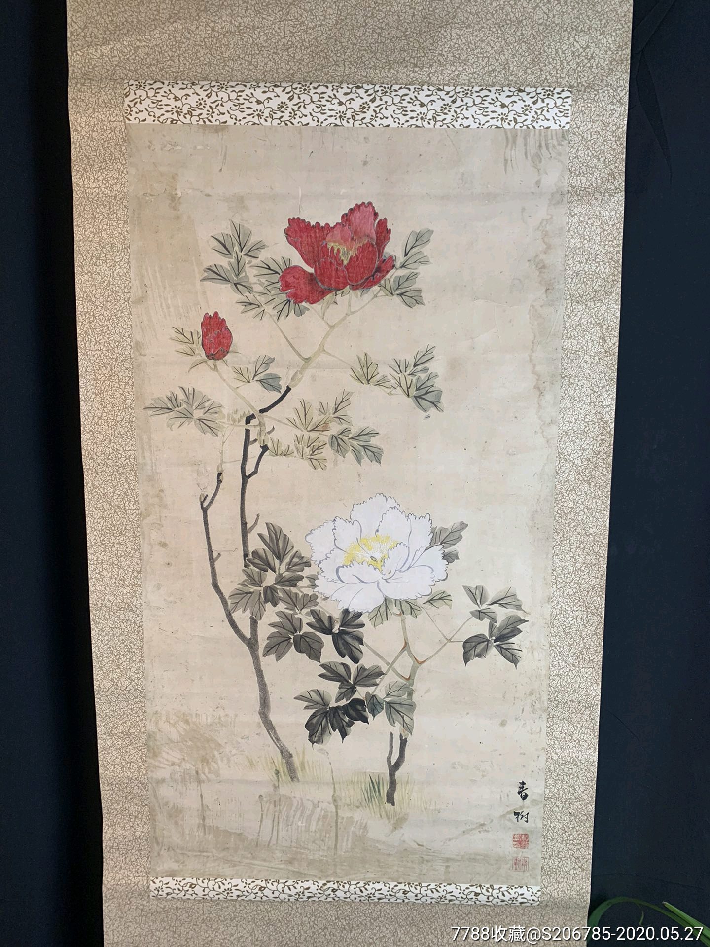 画轴016民国时期花鸟画刻画生动装饰效果很好纸本外寸17360cm