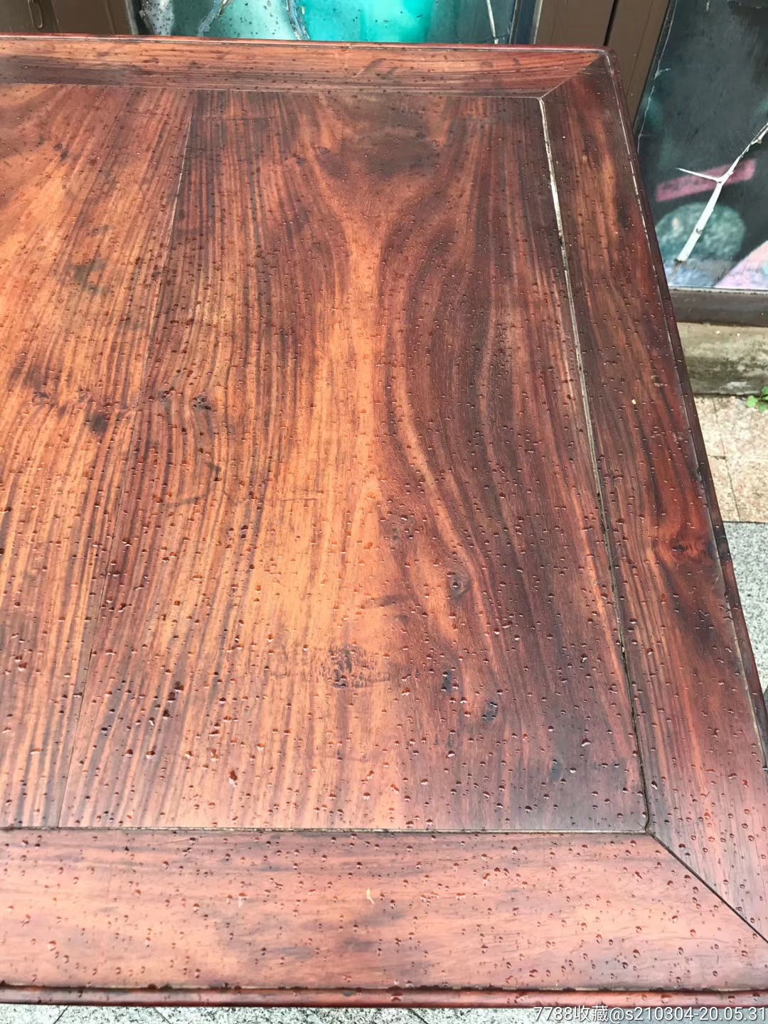 老红木大红酸枝麻将桌双拼大尺寸面板面板木纹清晰包浆醇厚