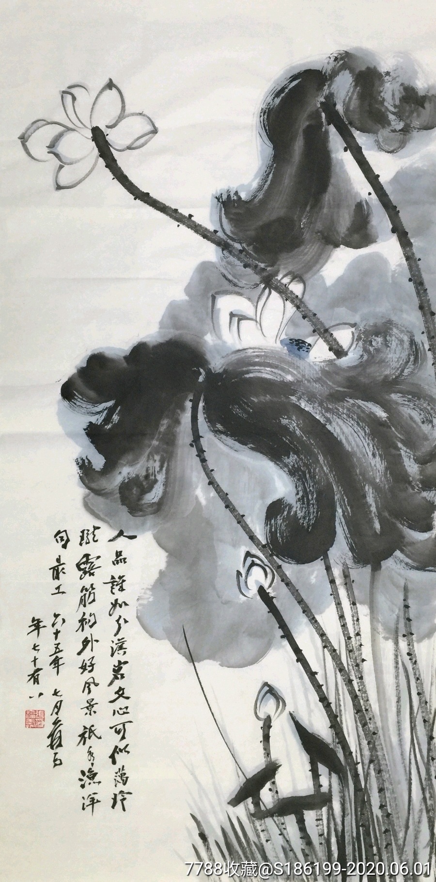 【张大千】中国著名国画大师,手绘三尺花鸟画2