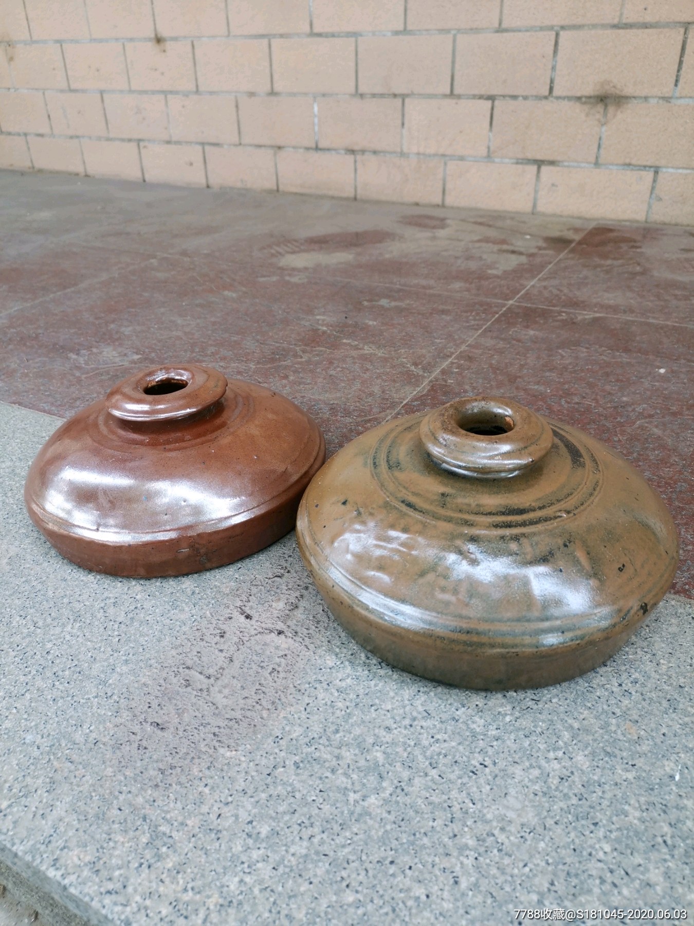 酱秞窑变釉烫壶两只