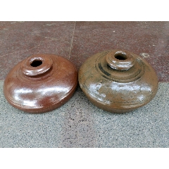 酱秞 窑变釉烫壶两只