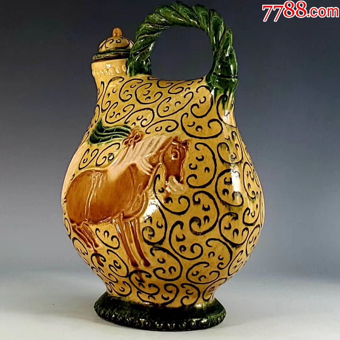 三彩系【釉釉下彩,马镫提梁壶】老货收藏_瓷片_第3张_7788瓷器