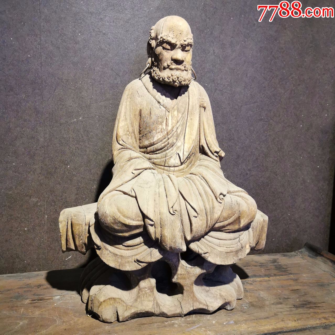清代木雕佛像达摩祖师菩提达摩老祖佛教供奉神像佛教文化收藏摆件