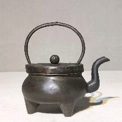 清代高提梁满工珍珠地錾刻八角锡壶锡酒壶白锡茶壶
