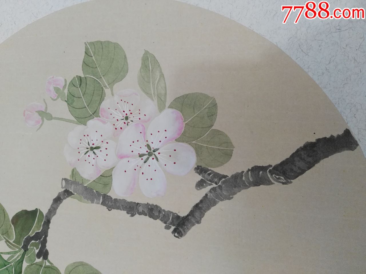 纯手绘工笔画花卉斗方一幅