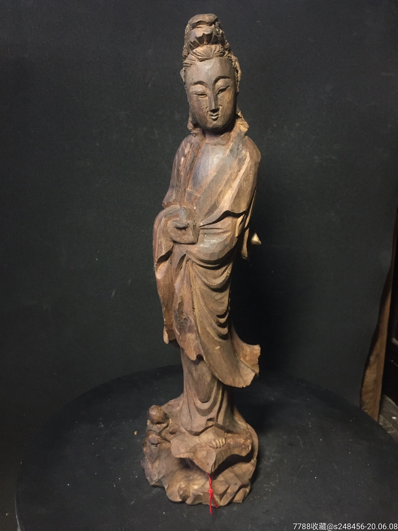 老木雕神像造像佛像古玩清代文房摆设雕件摆件木器观音