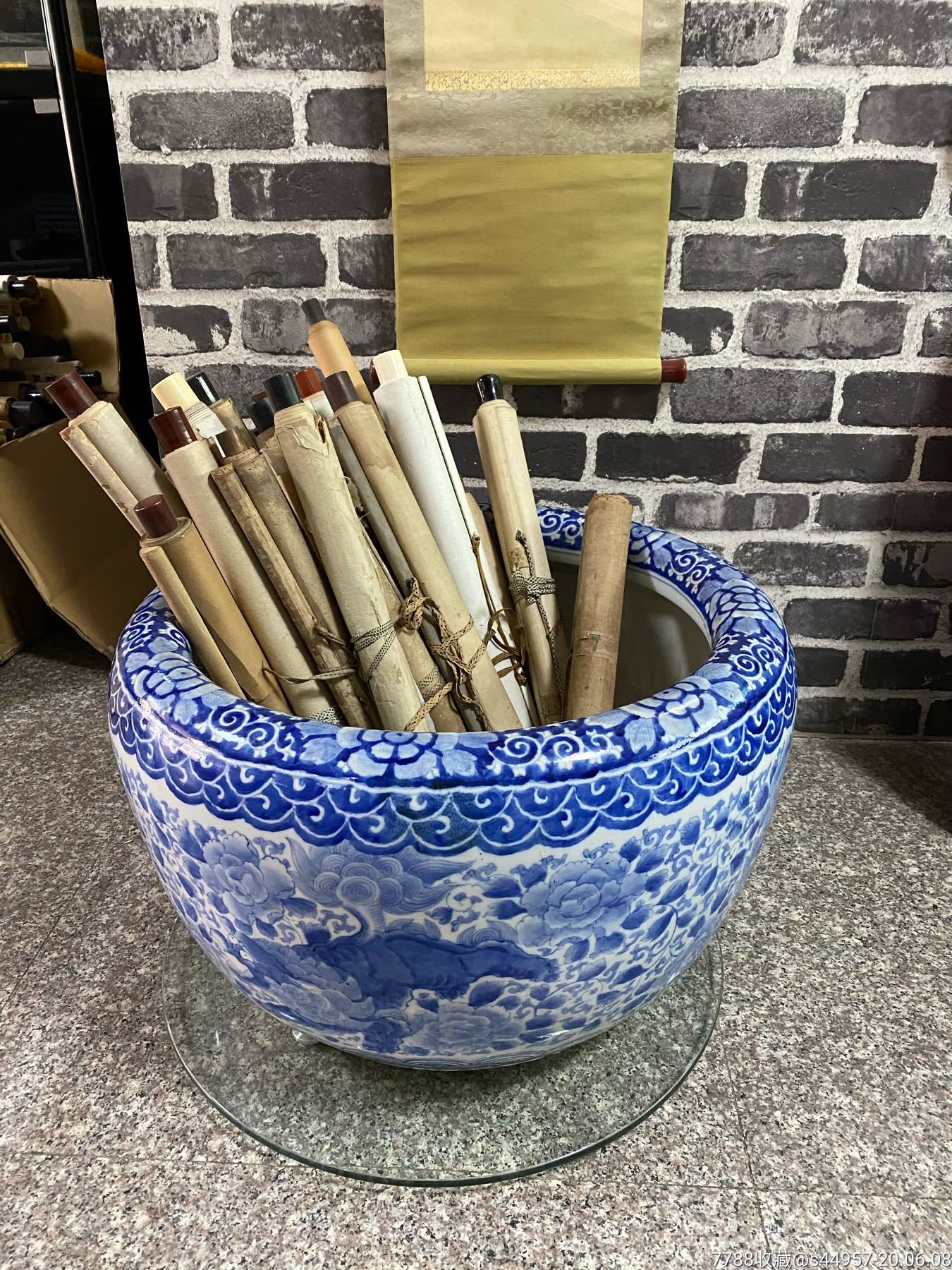 青花画缸
