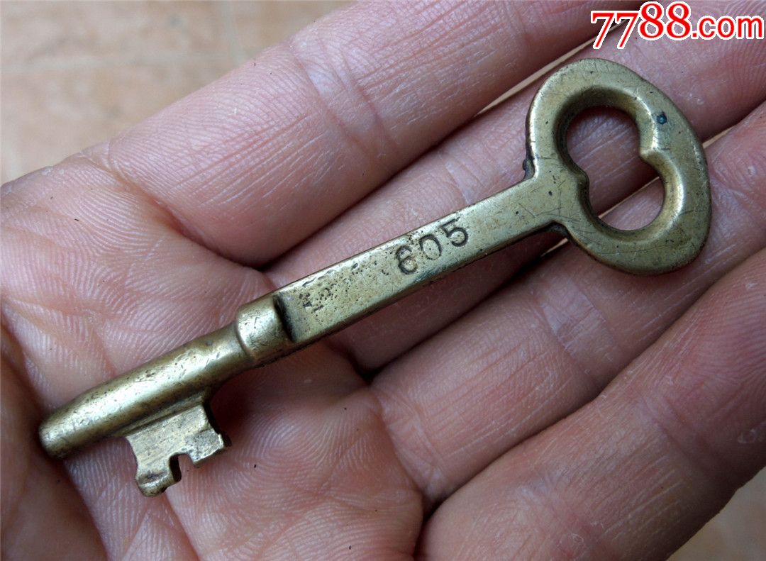 锁具收藏2006-民国老洋房老式全铜钥匙7cm-编号605