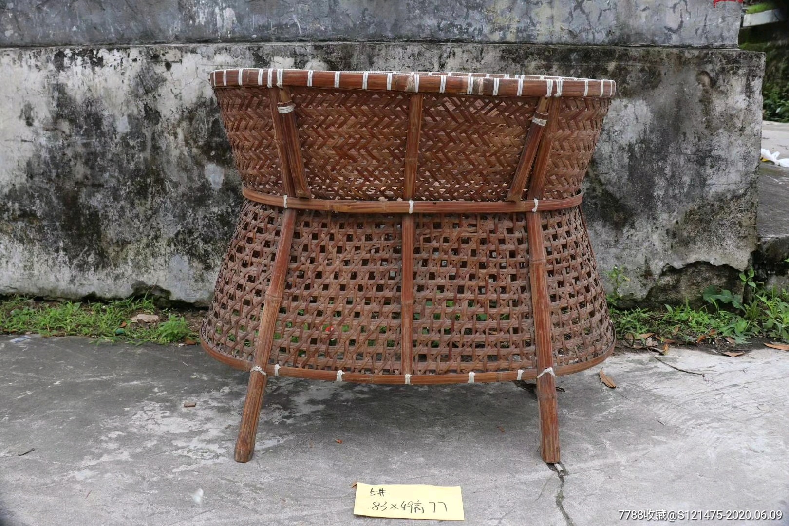 民俗老物件老竹编宝宝摇篮全品结实