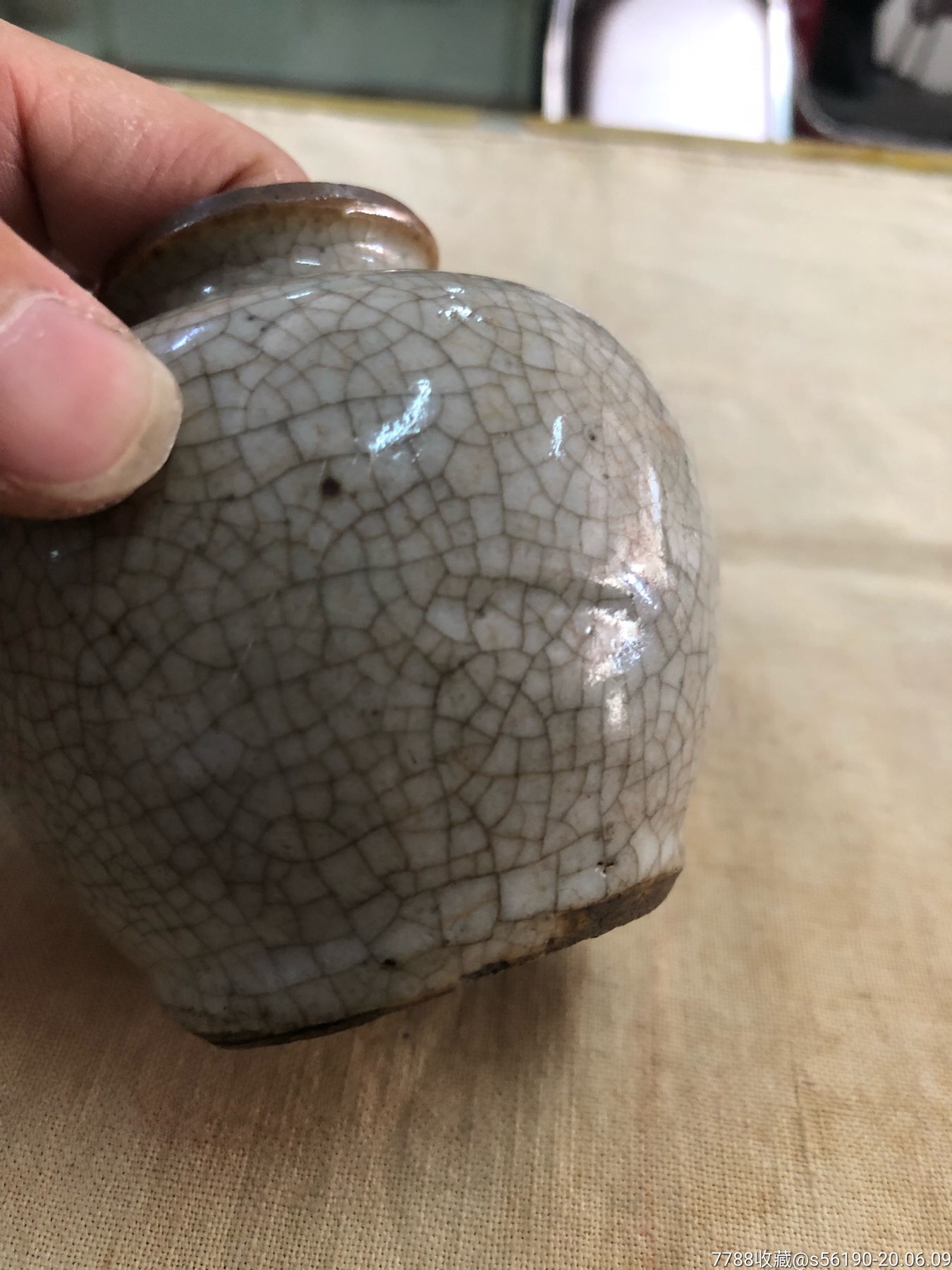 清代哥窑文房水盂苹果尊老瓷器_青瓷/秘色瓷_第8张_7788瓷器