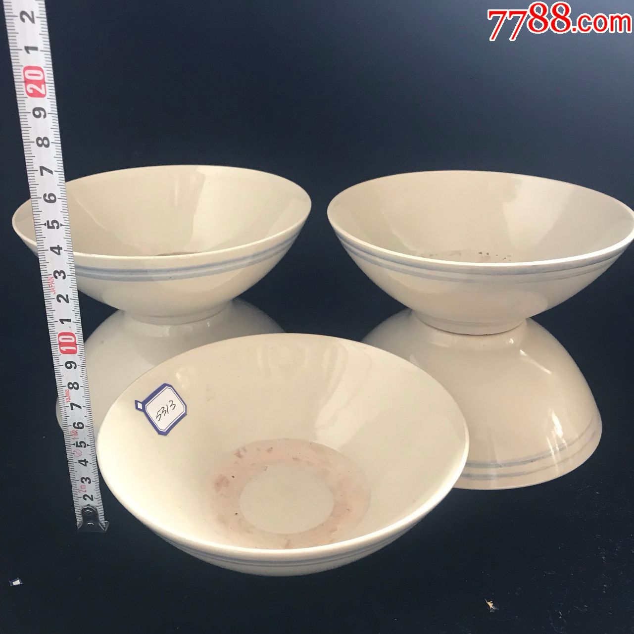 老瓷碗蓝边碗青花碗53135个总价_价格46.