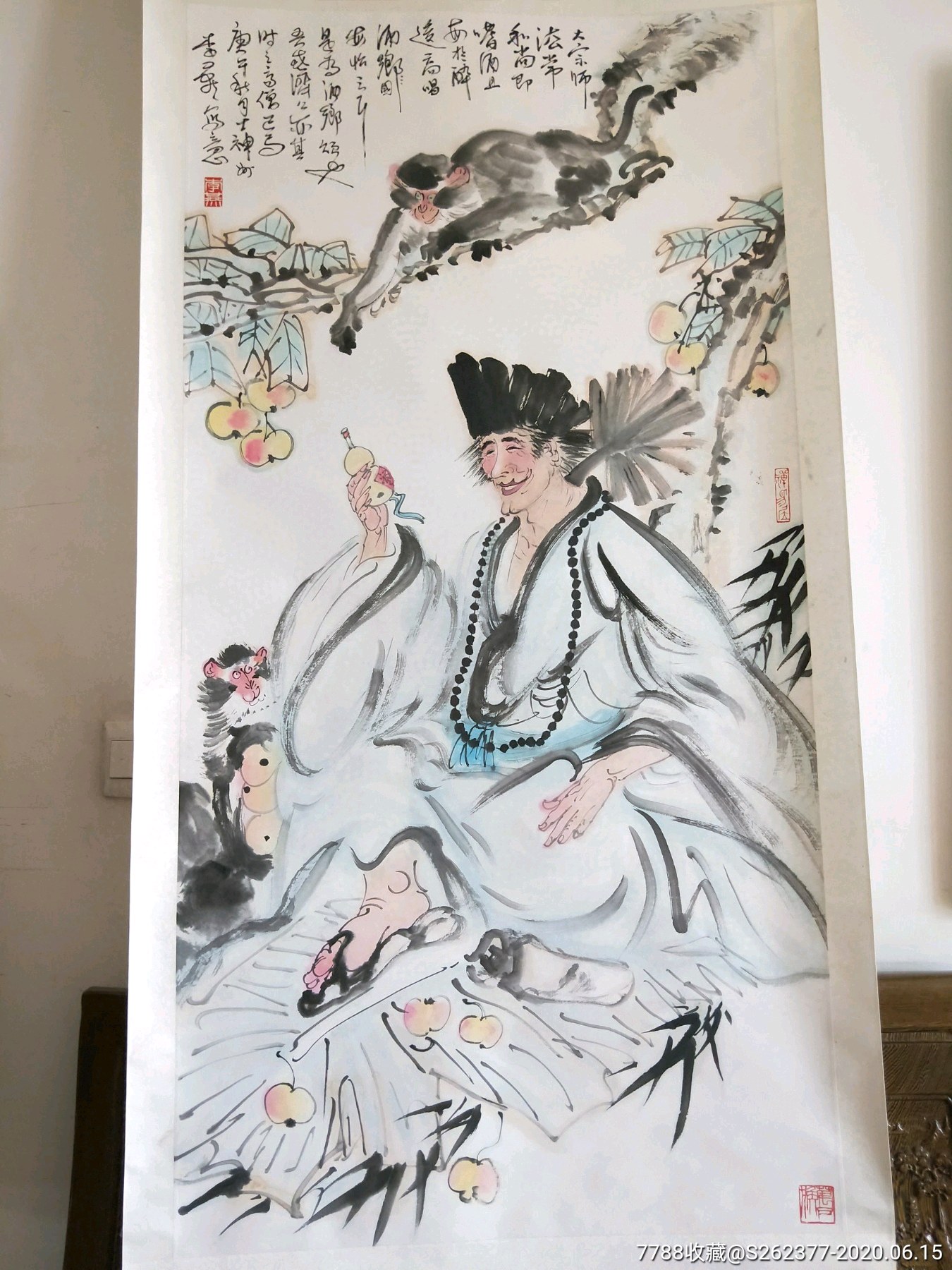 李燕,老立轴-人物国画原作-7788收藏__收藏热线