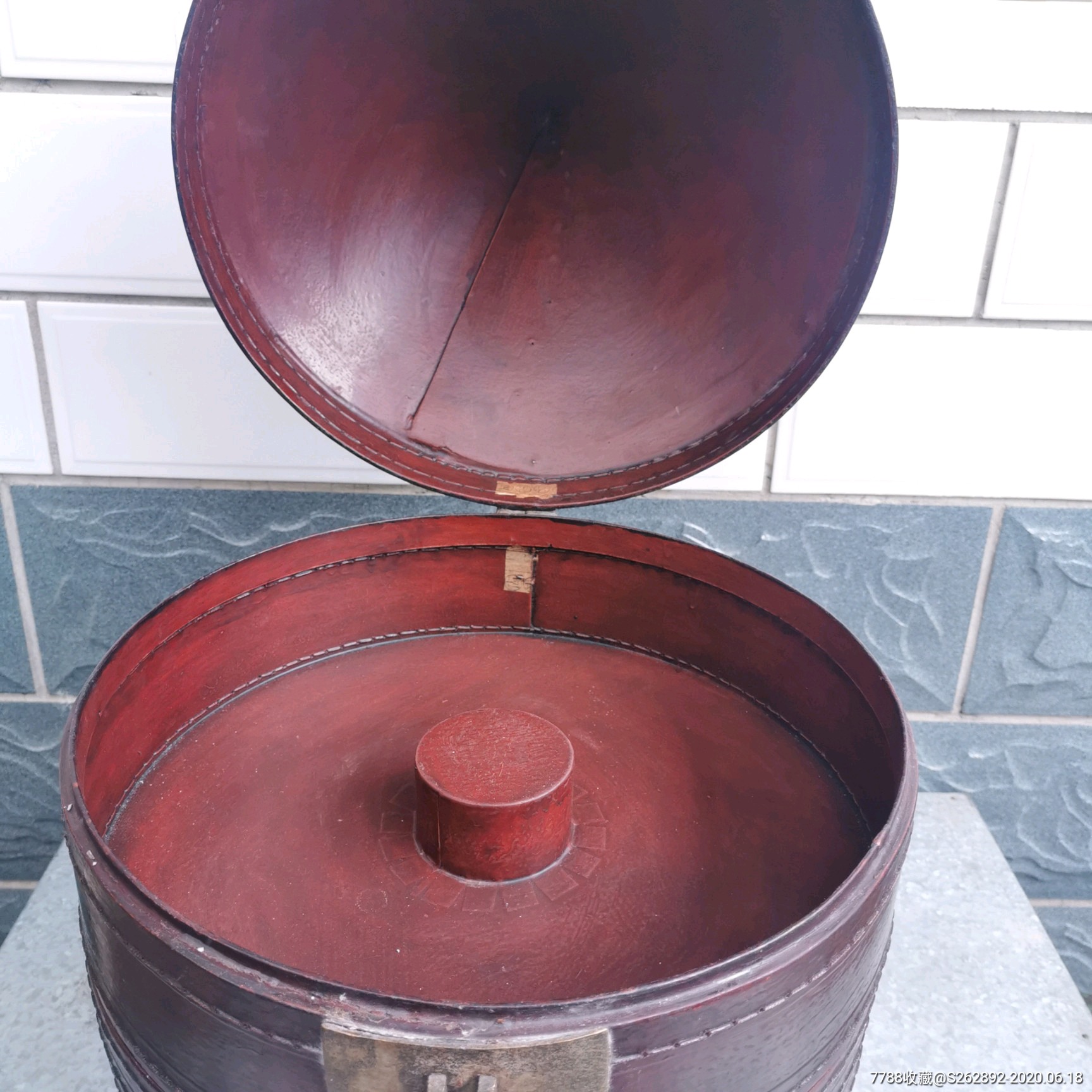 清代官帽盒皮帽盒三层帽盒