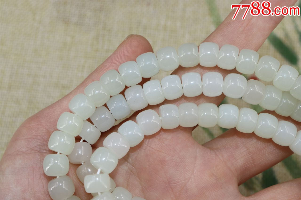 108颗精品和田玉佛珠链
