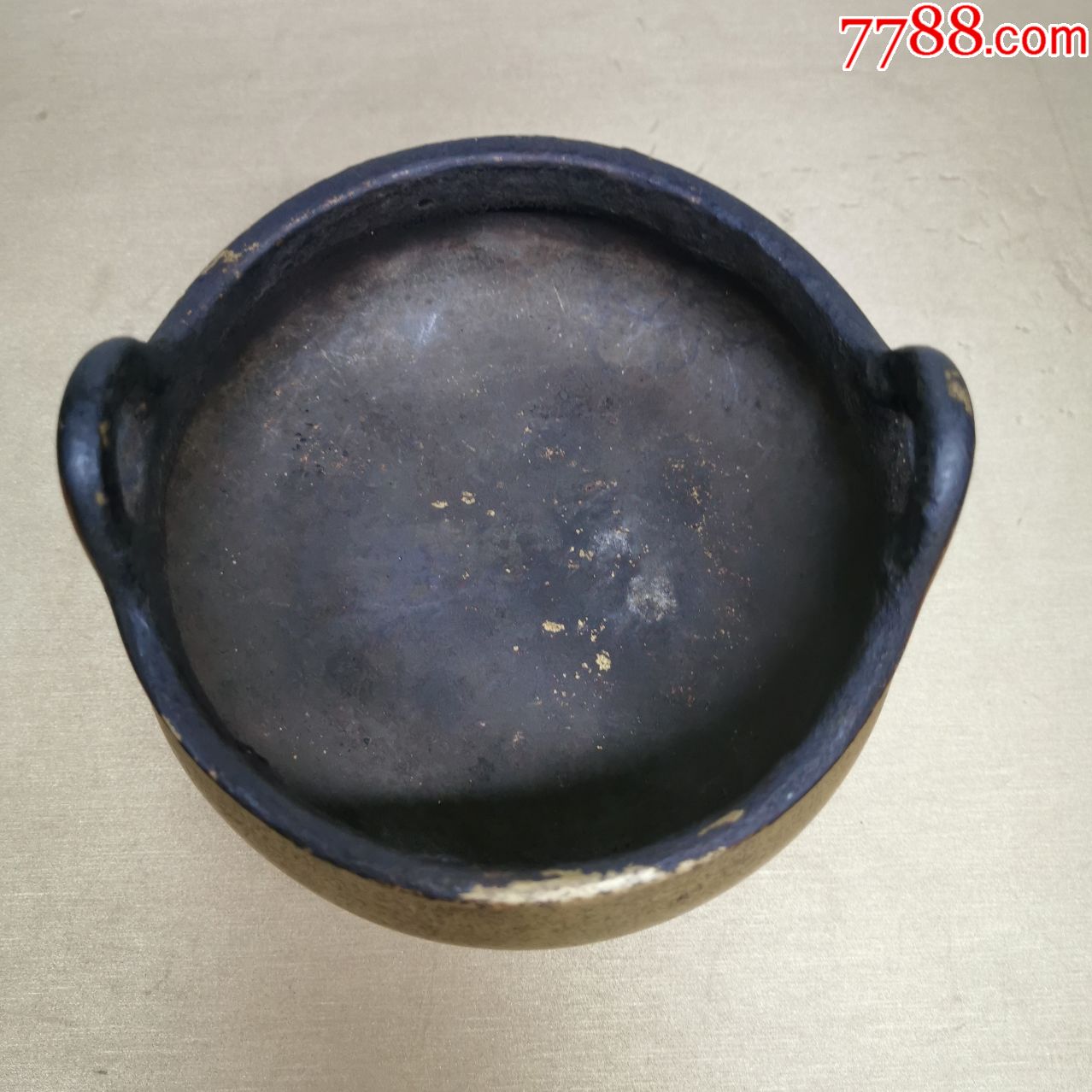 铜香炉三足炉大明宣德年制冲天耳炉老铜器宣德炉古玩铜炉收藏真品