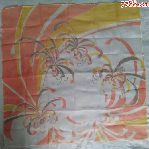 80年代印花尼龙纱巾