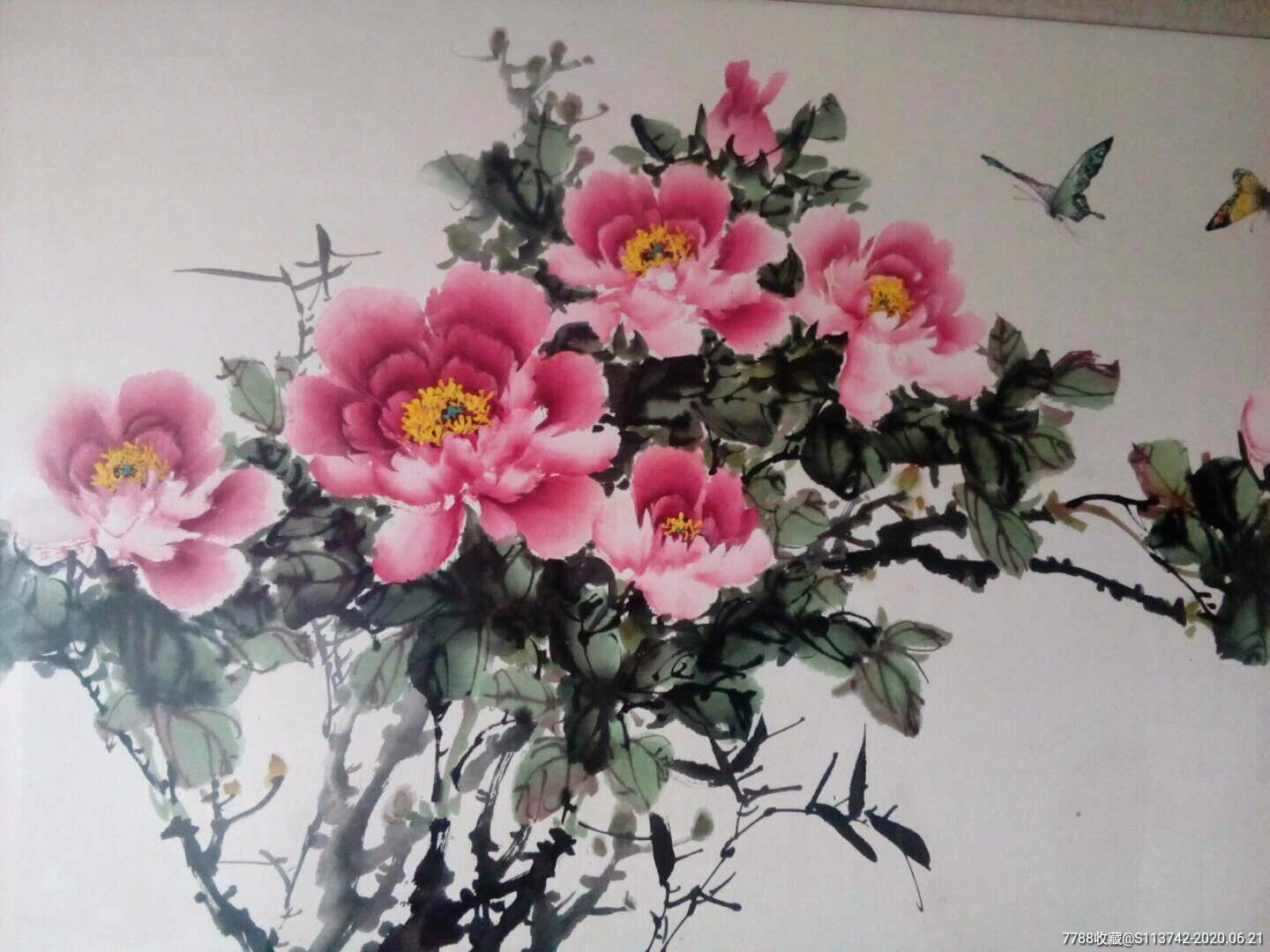 著名画家苏伯群(京城牡丹.辛末年四尺静心)保真