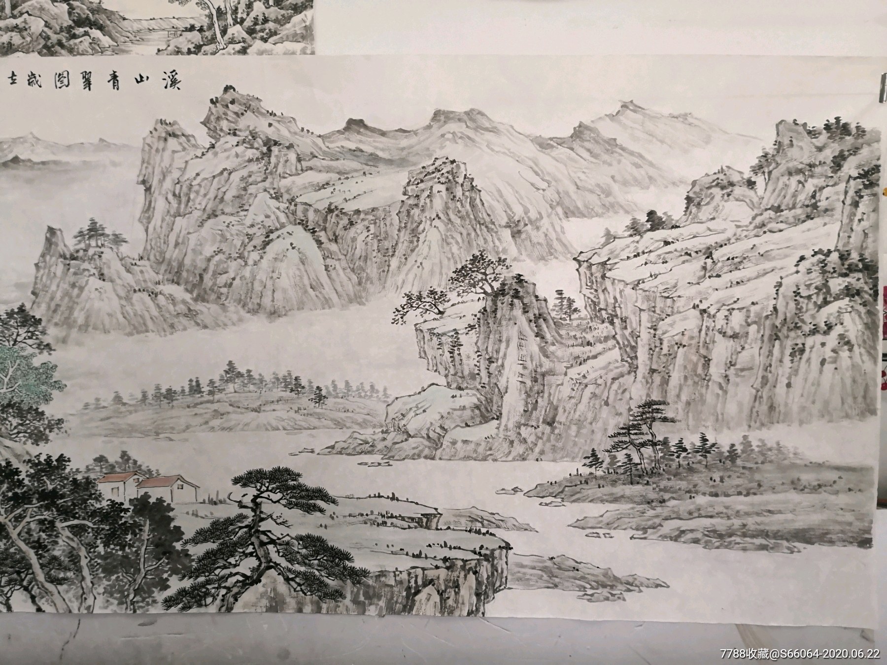 特价八尺横幅山水画纯手绘_山水国画原作_山水间画廊