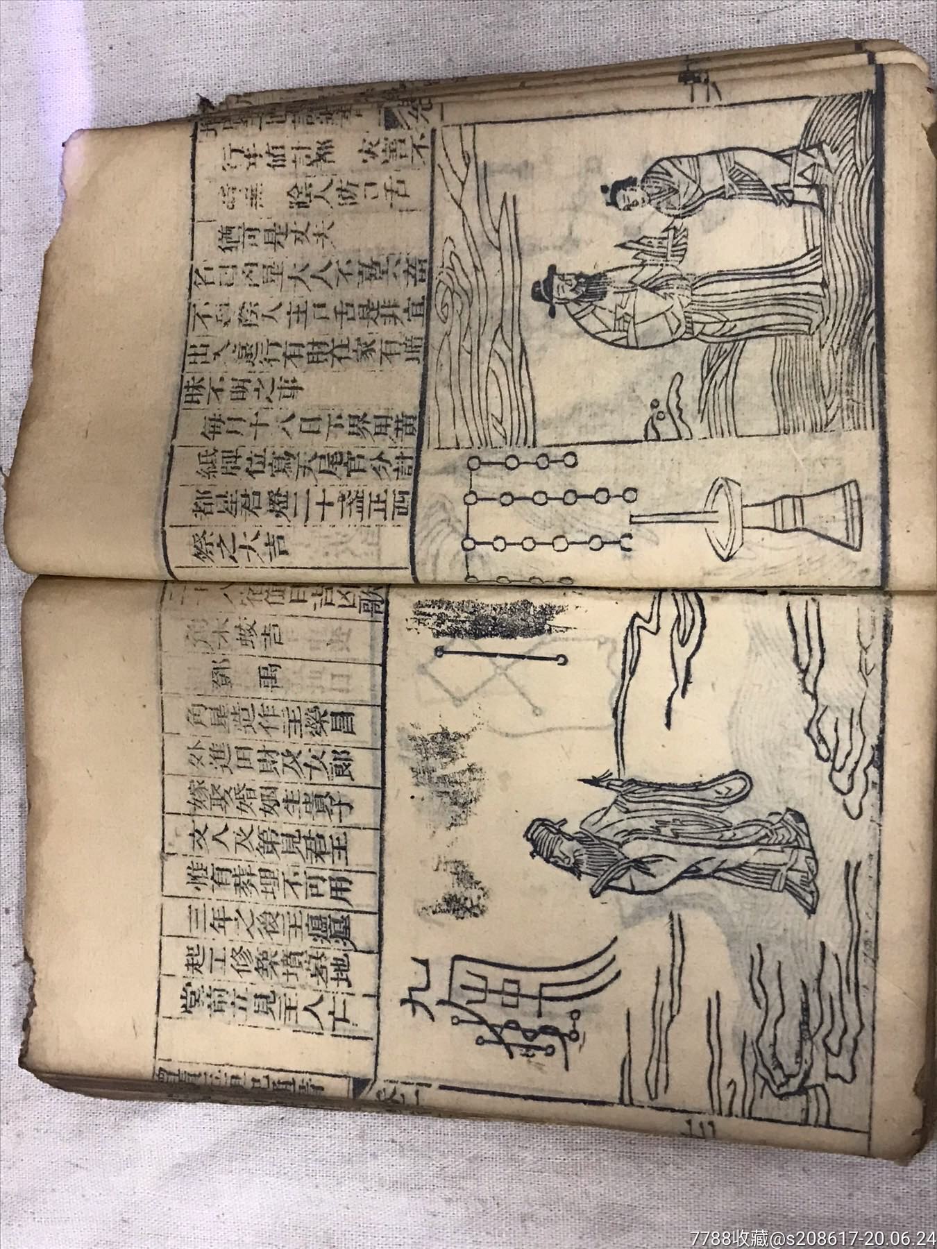 清朝木印版(玉匣记通书)占卜预测老书