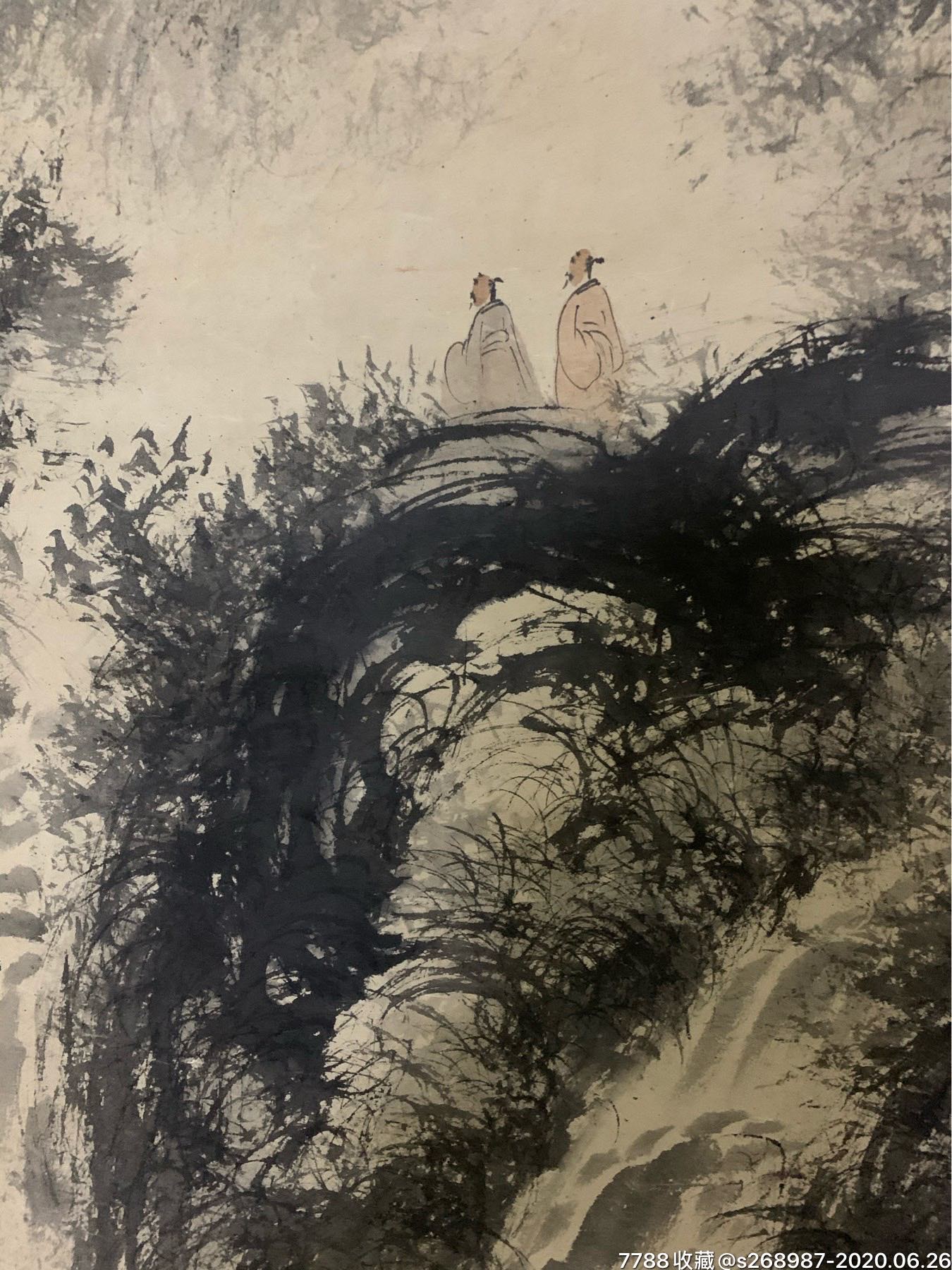 仿傅抱石作品-山水国画原作-7788收藏