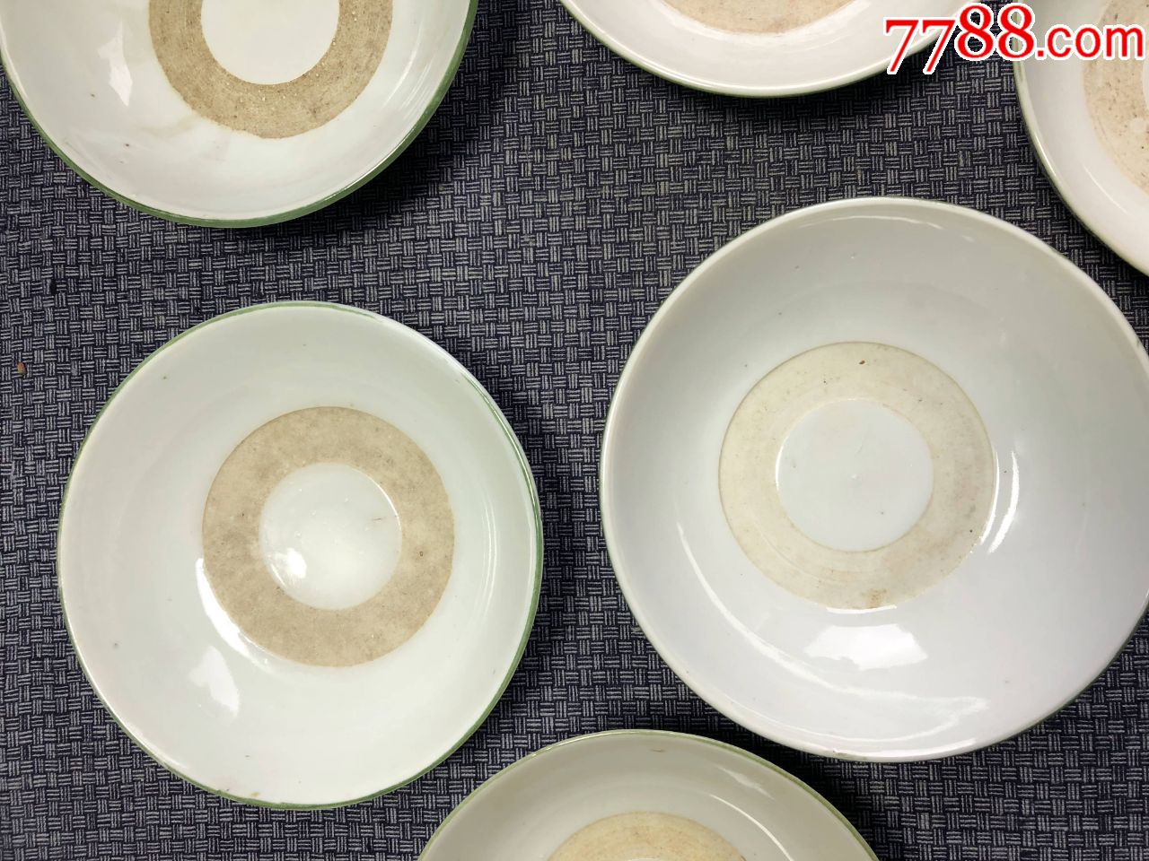 民国老瓷碗一组薄胎手绘品相好茶垫壶垫舒