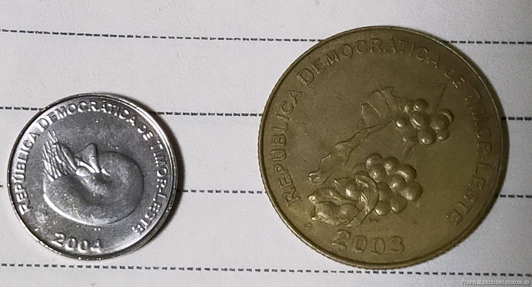 世界硬币～东帝汶2枚