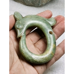 红山文化猪龙c字龙,c龙,玉质好,包浆沁色入骨,高古玉器红山玉器