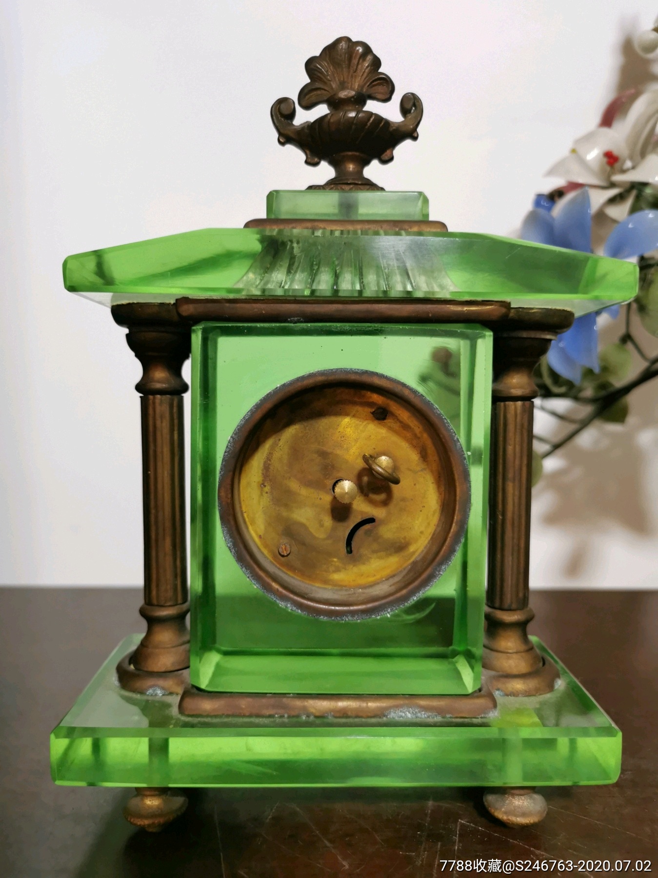 民国老琉璃纯铜钟表