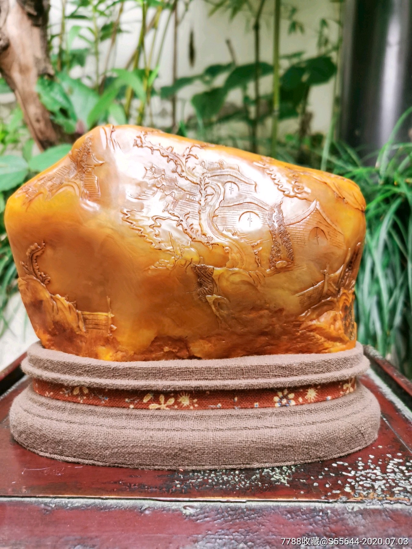 保真田黄石山子典型的萝卜纹