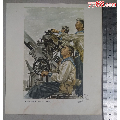 strong>50年代海军"对空射击"吕恩谊水彩宣传画1幅/strong>_年画