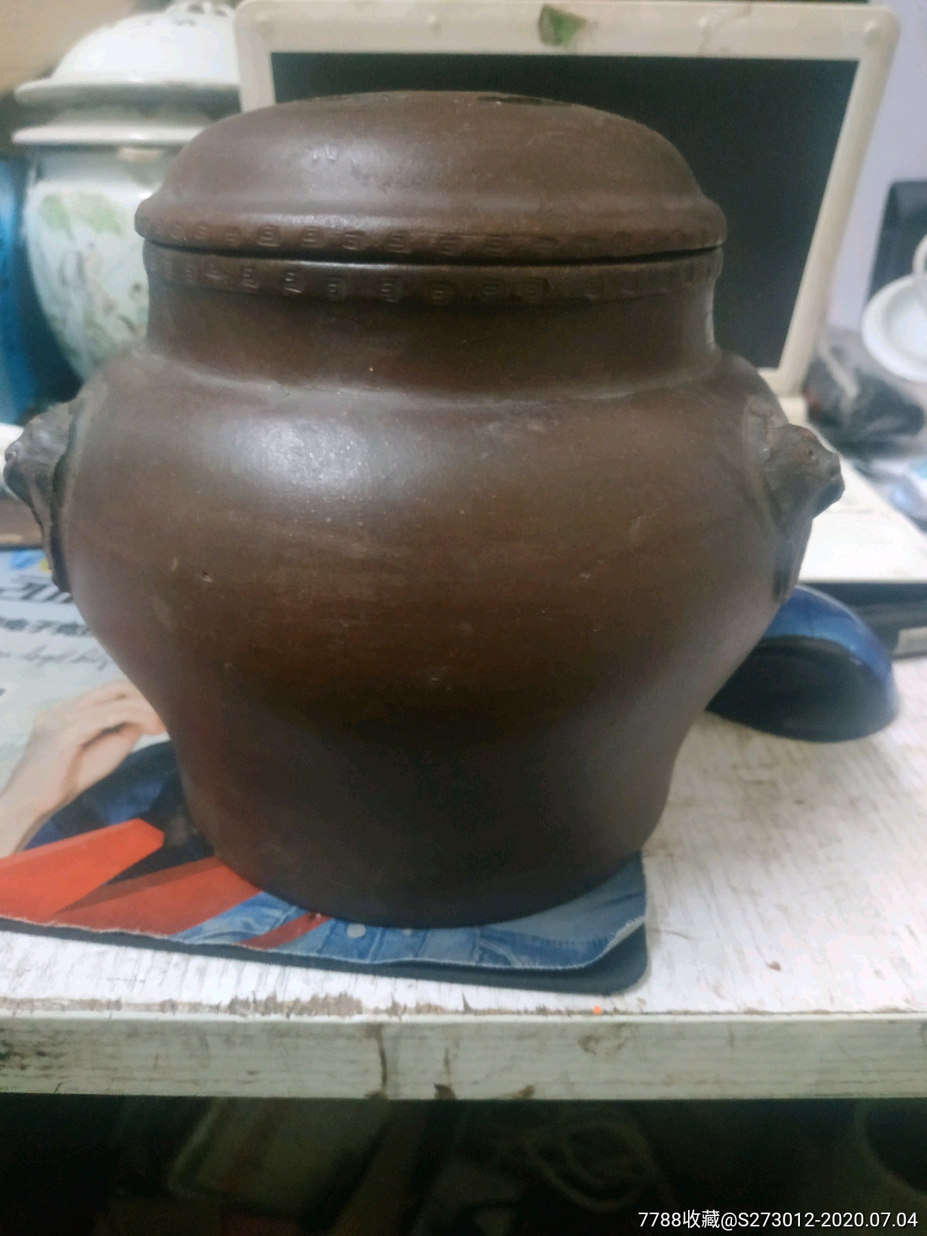 民国时期紫砂茶叶罐铁画轩